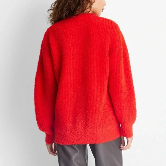 XL Crewneck Relaxed Teddy Sweater Future Collective Red - Picture 2 of 9